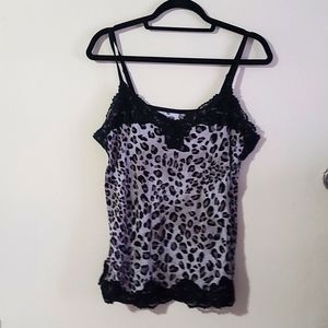 Lane Bryant Black and Gray Leppard print tank top. Size 14/16